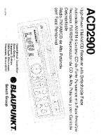Blaupunkt ACD-2900 - Owners Manual
